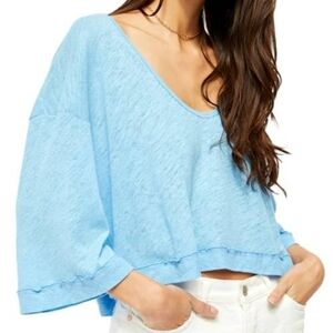 NWT Free People Fresh Start Linen Blend Top